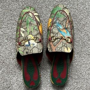 Gucci Women's Multicolor Bird Print Mules size 39